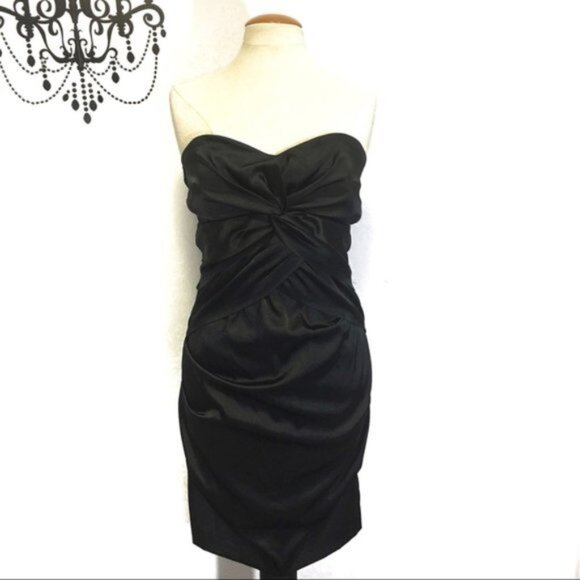 le chateau Dresses & Skirts - Le Château satin strapless ruched cocktail dress L